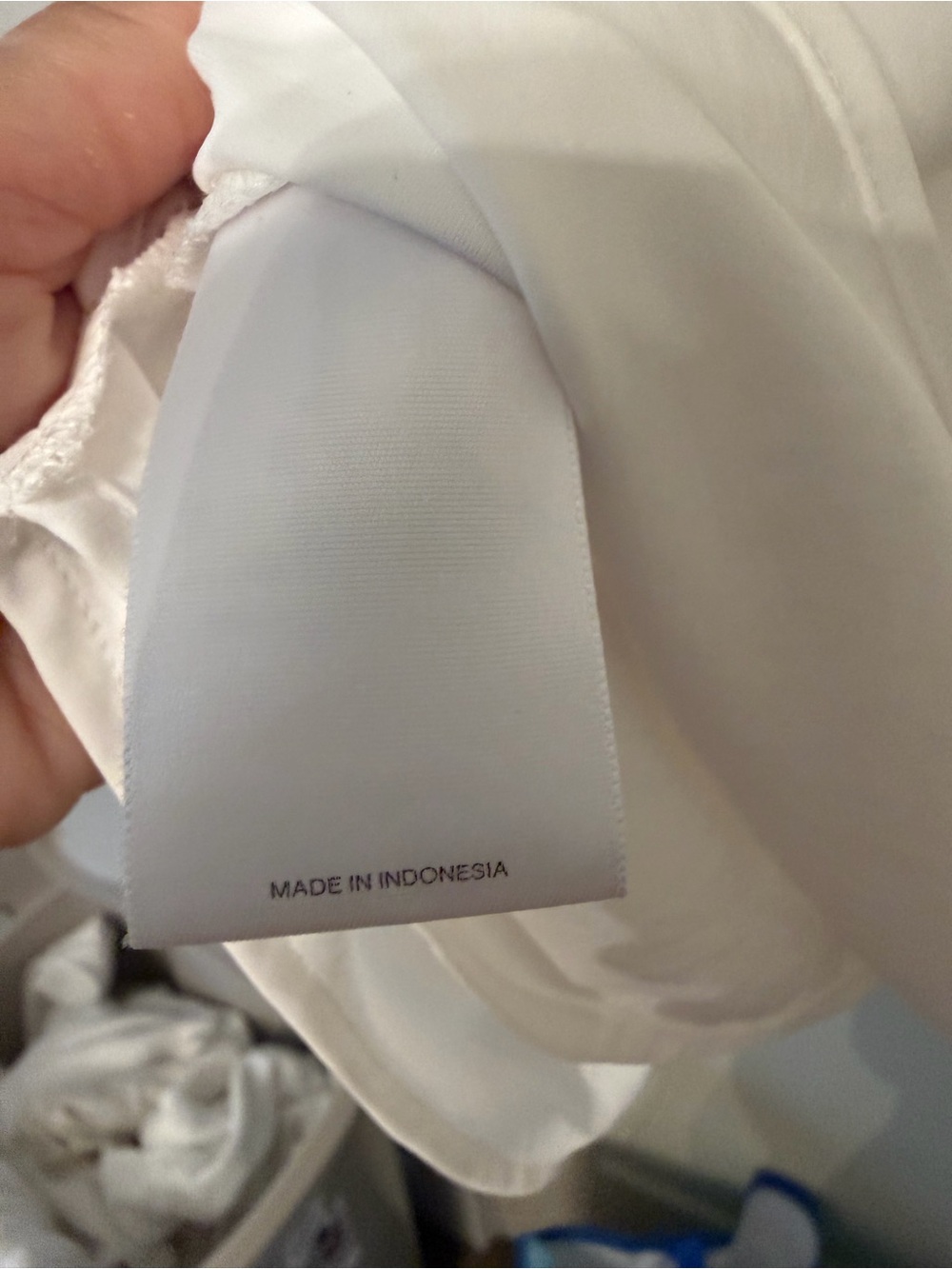 Express White Asymmetric Draped blouse - Picture 5 of 7